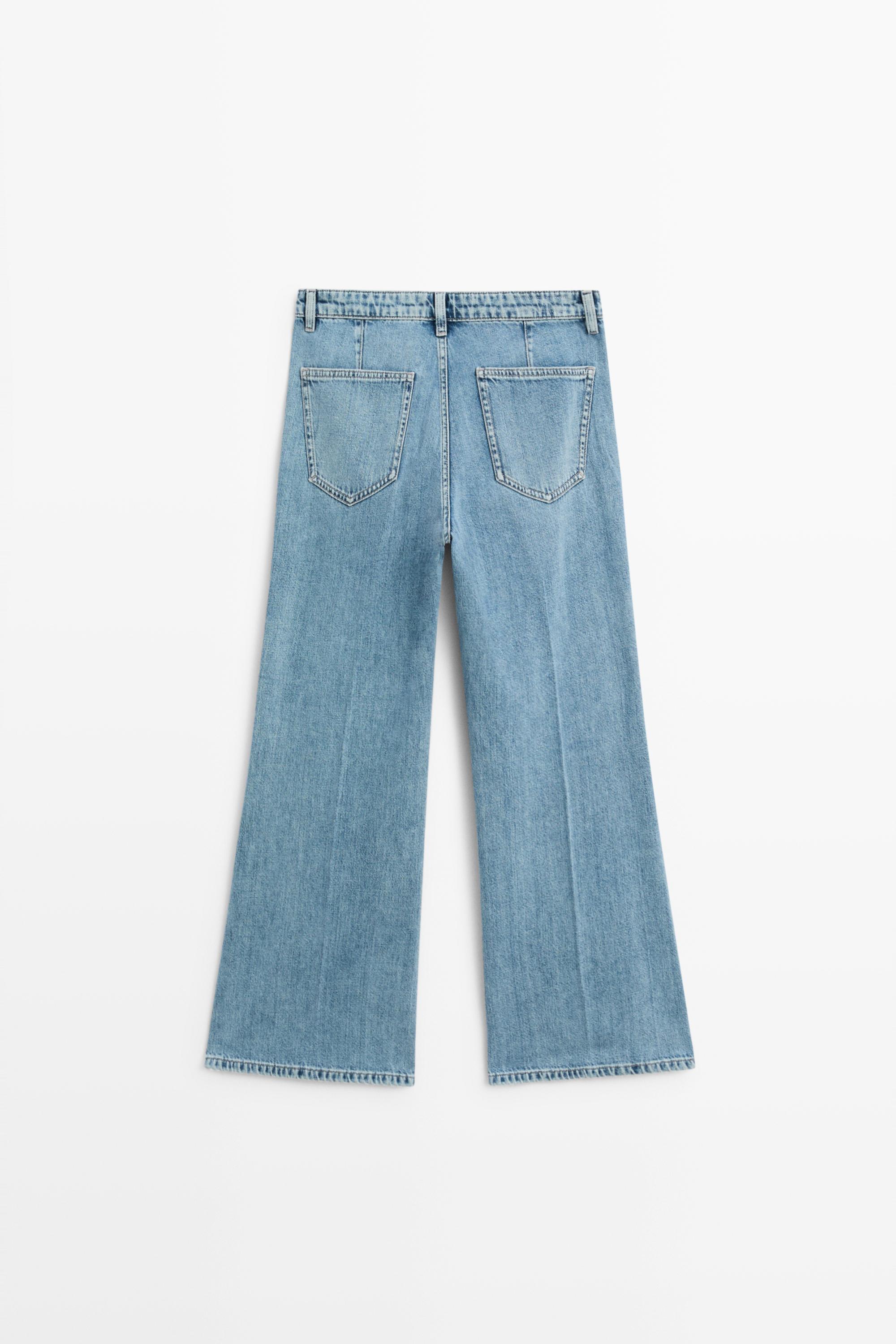High-waist cropped flare jeans